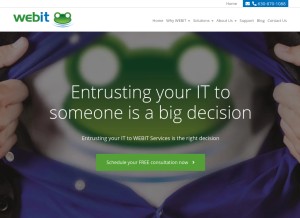 How webitservices.com looks like on a tablet such as an iPad.