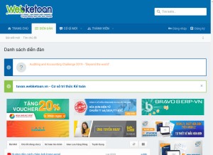 How webketoan.com looks like on a tablet such as an iPad.