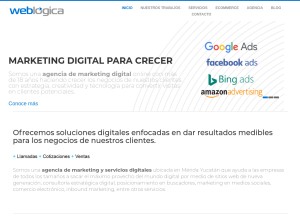 How weblogica.mx looks like on a tablet such as an iPad.