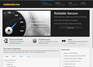 How webmail.me looks like on a tablet such as an iPad.