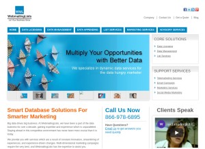 How webmailinglists.com looks like on a tablet such as an iPad.
