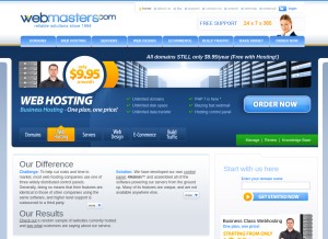 How webmasters.com looks like on a tablet such as an iPad.