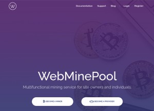 How webminepool.com looks like on a tablet such as an iPad.