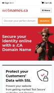 How webnames.ca looks like on a mobile device such as an iPhone.