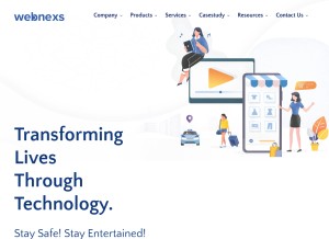 How webnexs.com looks like on a tablet such as an iPad.