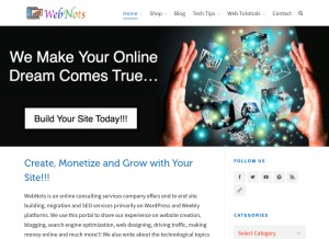 How webnots.com looks like on a tablet such as an iPad.