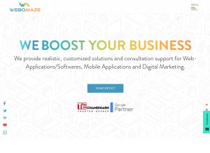 How webomaze.com looks like on a tablet such as an iPad.