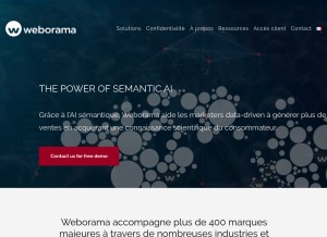 How weborama.com looks like on a tablet such as an iPad.