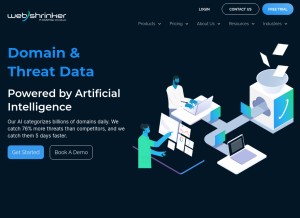 How webshrinker.com looks like on a tablet such as an iPad.