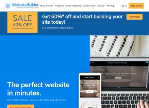 How websitebuilder.com looks like on a tablet such as an iPad.