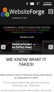 How websiteforge.com looks like on a mobile device such as an iPhone.