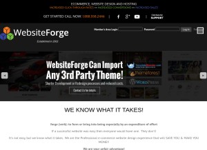 How websiteforge.com looks like on a tablet such as an iPad.