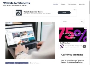 How websiteforstudents.com looks like on a tablet such as an iPad.