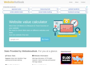 How websiteoutlook.com looks like on a tablet such as an iPad.
