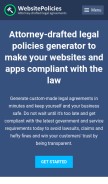 How websitepolicies.com looks like on a mobile device such as an iPhone.