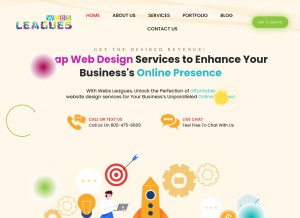 How websleagues.com looks like on a tablet such as an iPad.
