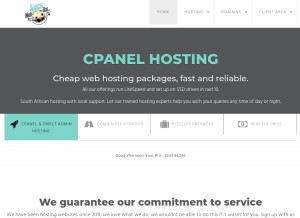 How webspacebar.co.za looks like on a tablet such as an iPad.