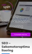 How webspin.no looks like on a mobile device such as an iPhone.