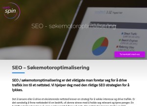 How webspin.no looks like on a tablet such as an iPad.