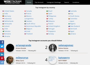 How webstagram.one looks like on a tablet such as an iPad.