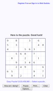 How websudoku.com looks like on a mobile device such as an iPhone.