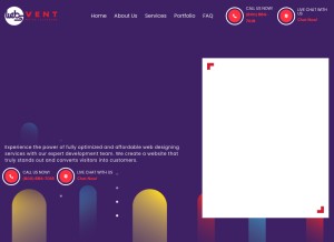 How websvent.com looks like on a tablet such as an iPad.