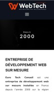 How webtech.fr looks like on a mobile device such as an iPhone.