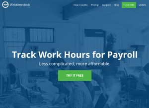 How webtimeclock.com looks like on a tablet such as an iPad.