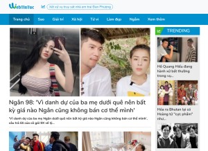 How webtintuc.com looks like on a tablet such as an iPad.