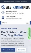How webtrainingindia.com looks like on a mobile device such as an iPhone.