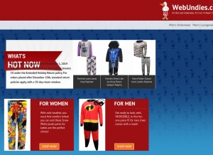 How webundies.com looks like on a tablet such as an iPad.