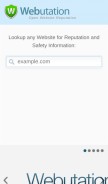 How webutation.net looks like on a mobile device such as an iPhone.