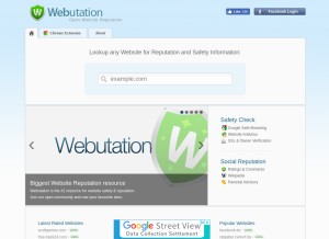 How webutation.net looks like on a tablet such as an iPad.