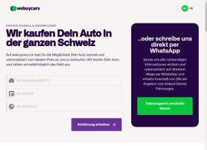 How webuycars.ch looks like on a tablet such as an iPad.