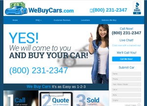 How webuycars.com looks like on a tablet such as an iPad.