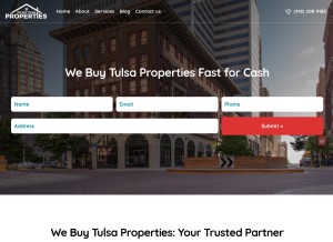 How webuytulsaproperties.com looks like on a tablet such as an iPad.