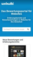 How webwiki.de looks like on a mobile device such as an iPhone.