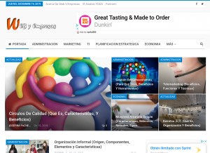 How webyempresas.com looks like on a tablet such as an iPad.