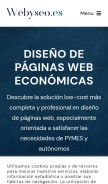 How webyseo.es looks like on a mobile device such as an iPhone.