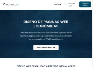 How webyseo.es looks like on a tablet such as an iPad.