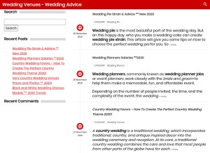How wedding-en.com looks like on a tablet such as an iPad.