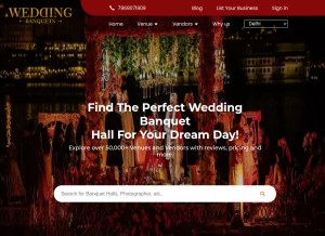 How weddingbanquets.in looks like on a tablet such as an iPad.