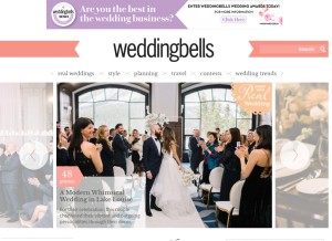 How weddingbells.ca looks like on a tablet such as an iPad.