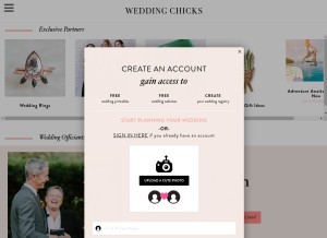 How weddingchicks.com looks like on a tablet such as an iPad.