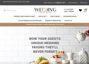 How weddingfavorsoutlet.com looks like on a tablet such as an iPad.