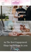 How weddingforward.com looks like on a mobile device such as an iPhone.