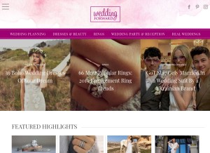 How weddingforward.com looks like on a tablet such as an iPad.
