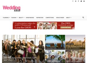 How weddingideasmag.com looks like on a tablet such as an iPad.