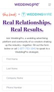How weddingpro.com looks like on a mobile device such as an iPhone.
