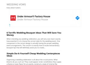 How weddingvows.win looks like on a tablet such as an iPad.